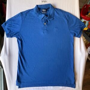 Chaps Women Polo Shirt Size S Short Sleeve Stretchy Custom Fit Solid Blue